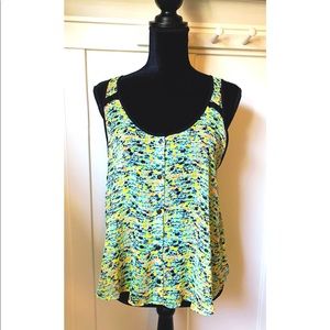 Lush sheer tank with black cut outs